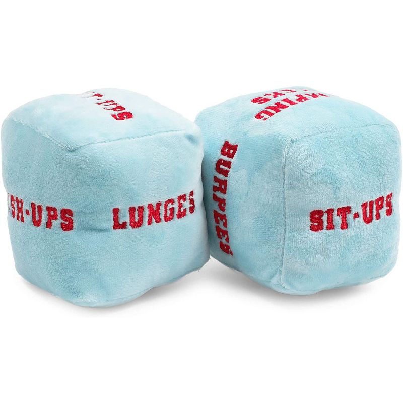 Blue Panda Set of 4 Plush Exercise Dice & Activity Cubes, 6-Sided Fitness Workout Games for Kids, 4"