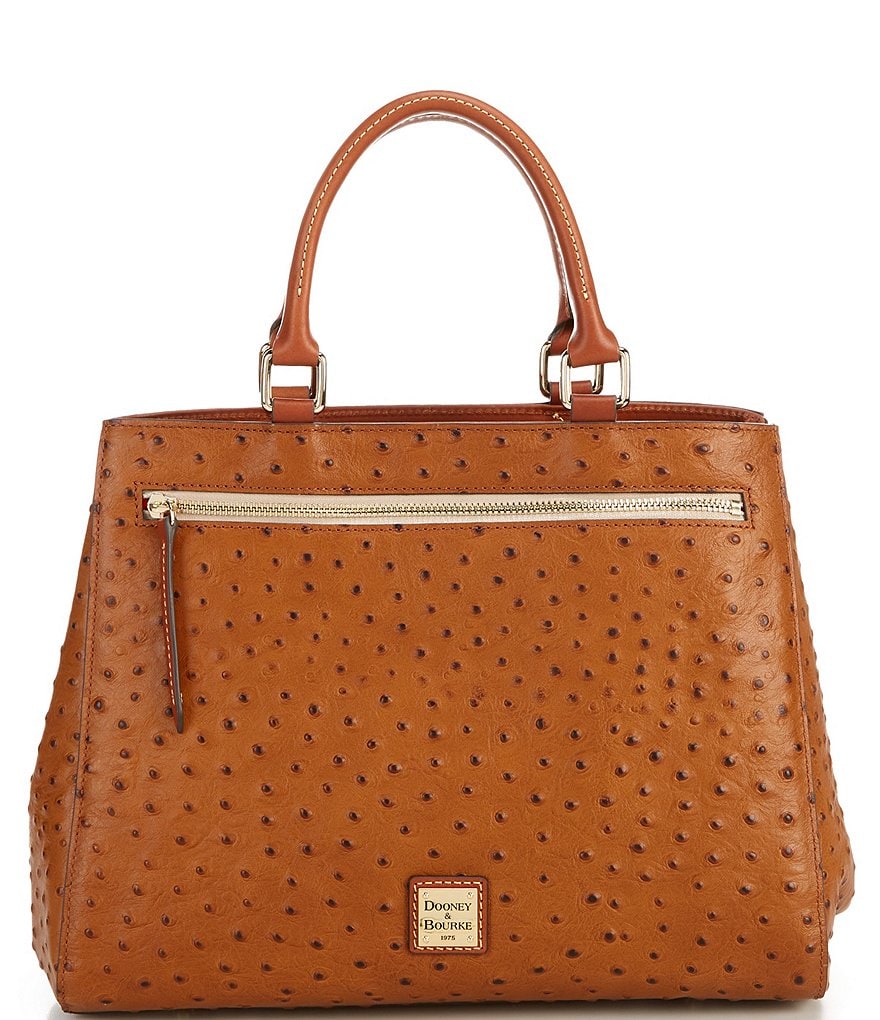Dooney & Bourke Ostrich Collection Zip Satchel Bag