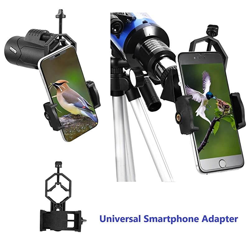 70mm Refractor Telescope with Adjustable Tripod for Kids Adults amp Beginners + Portable 10X42 HD Monocular Bak4 Prism FMC Lens Travel Scope with Backpack and Phone Adapter