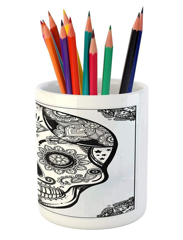 Home Office Desktop Wooden Trapezium Design Storage Romote Control Pen Holder