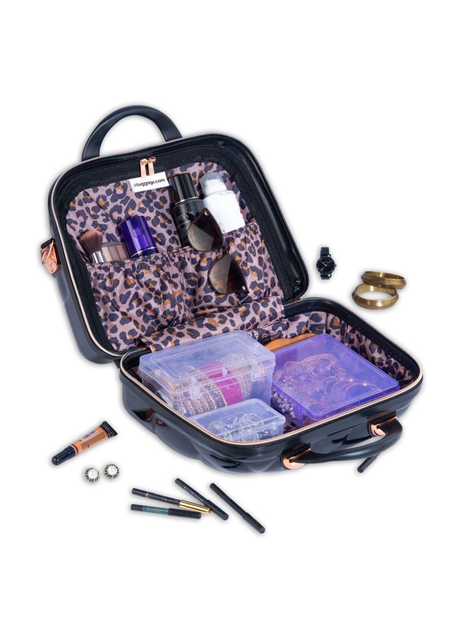 it luggage St Tropez Black Vanity Case 35cms Women Fashion Handbag Cosmetic Box