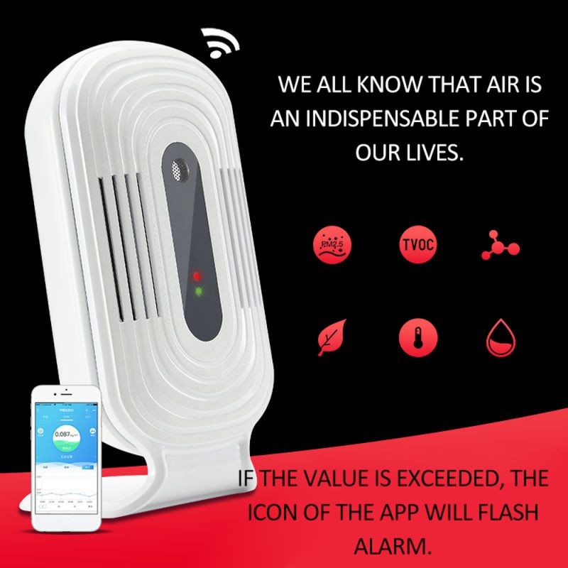 E-NET  WIFI Professional Smog HCHO TVOC PM2.5 CO2 Meter Air Quality Analysis Tester gas Detector Temperature Humidity Monitor(New verison 3.0)