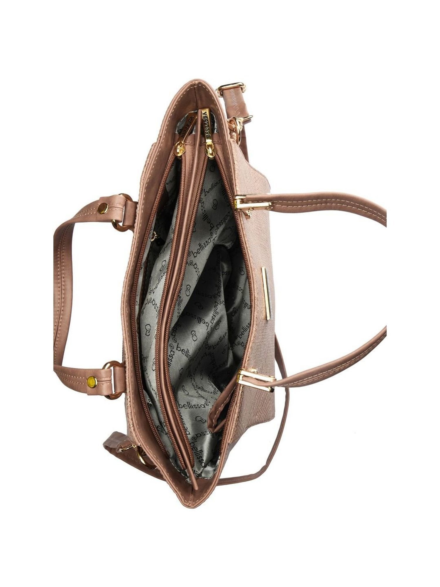 Bellissa Nude Textured Medium Snakeskin Handbag