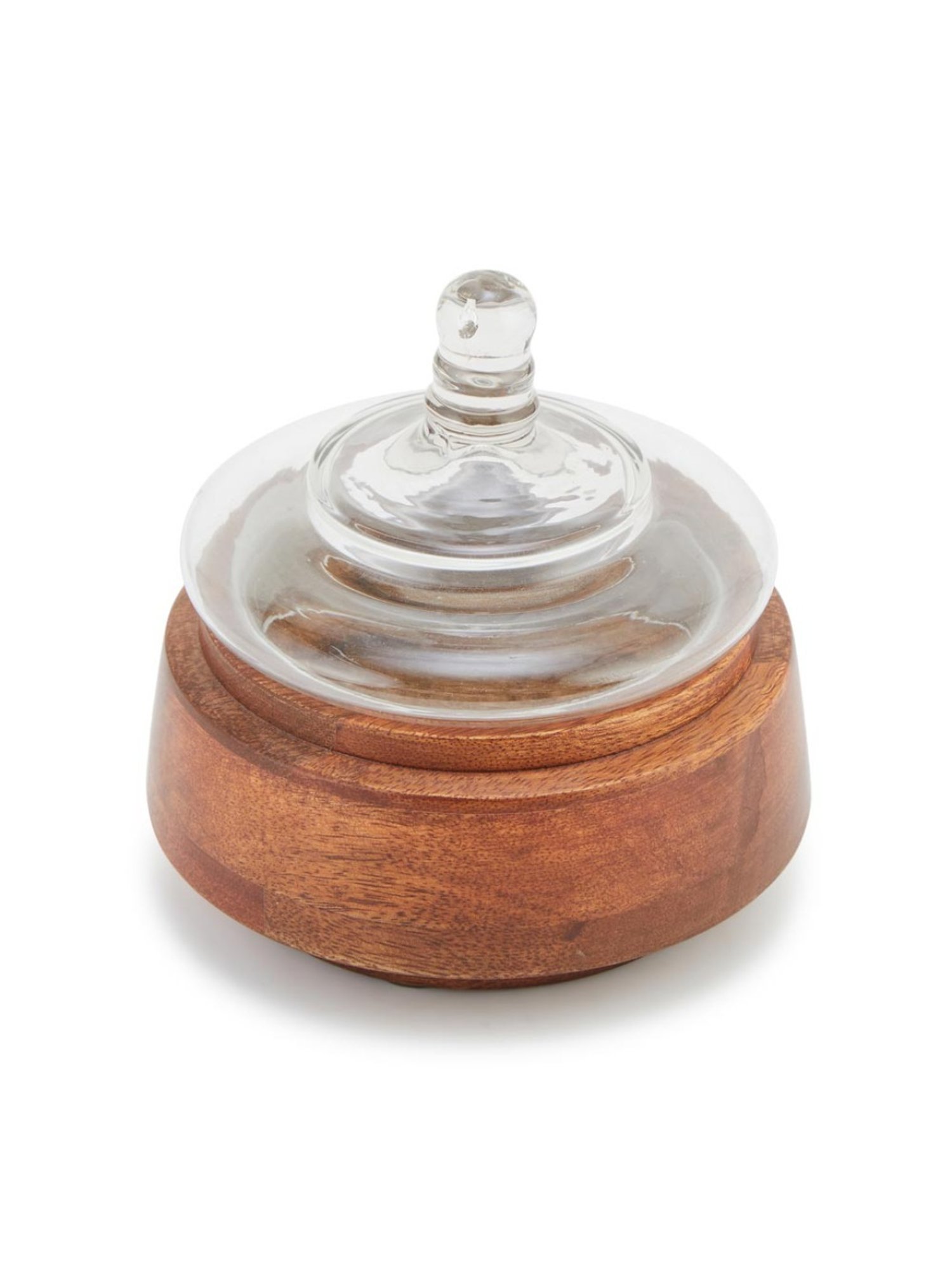 Fabindia Home Arali Solid Brown Wood Jar