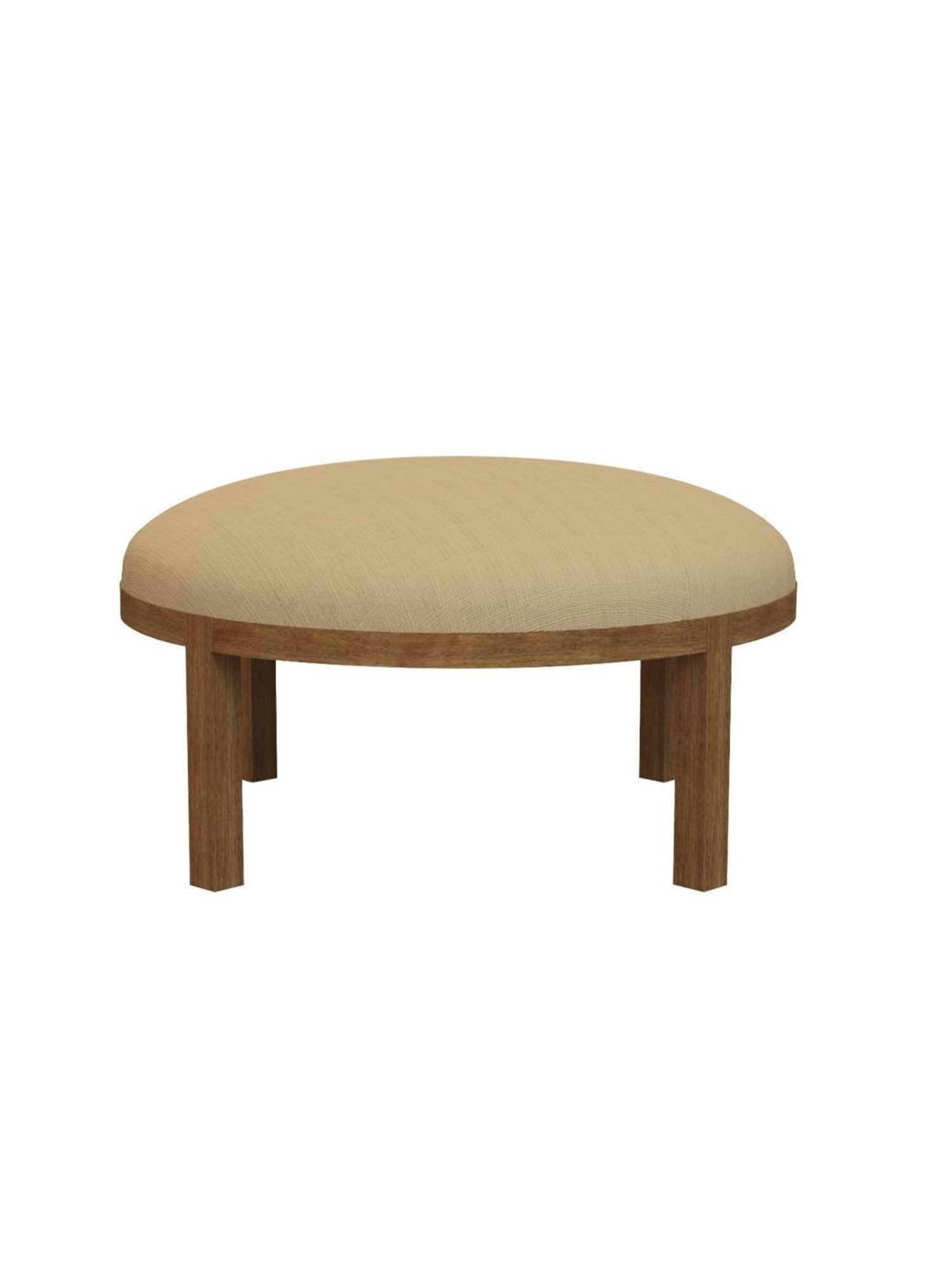 Chumbak Bohemian Beach Beige Sheesham Wood Ottoman