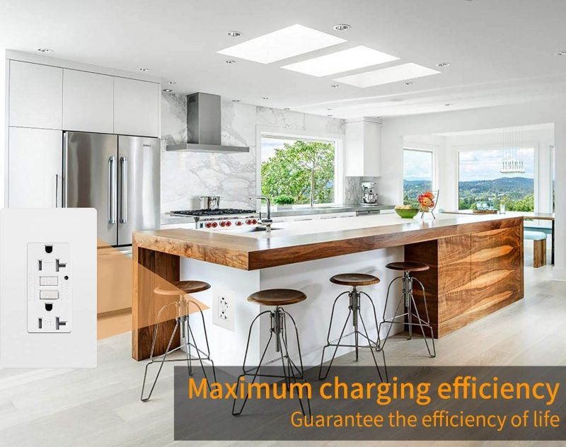 GFCI Outlet Tamper Resistant Receptacle with LED Indicator, 20 Amp 125 Volt Wallplate and Screws Included ETL listed MICMI (20A GFCI 2pack)