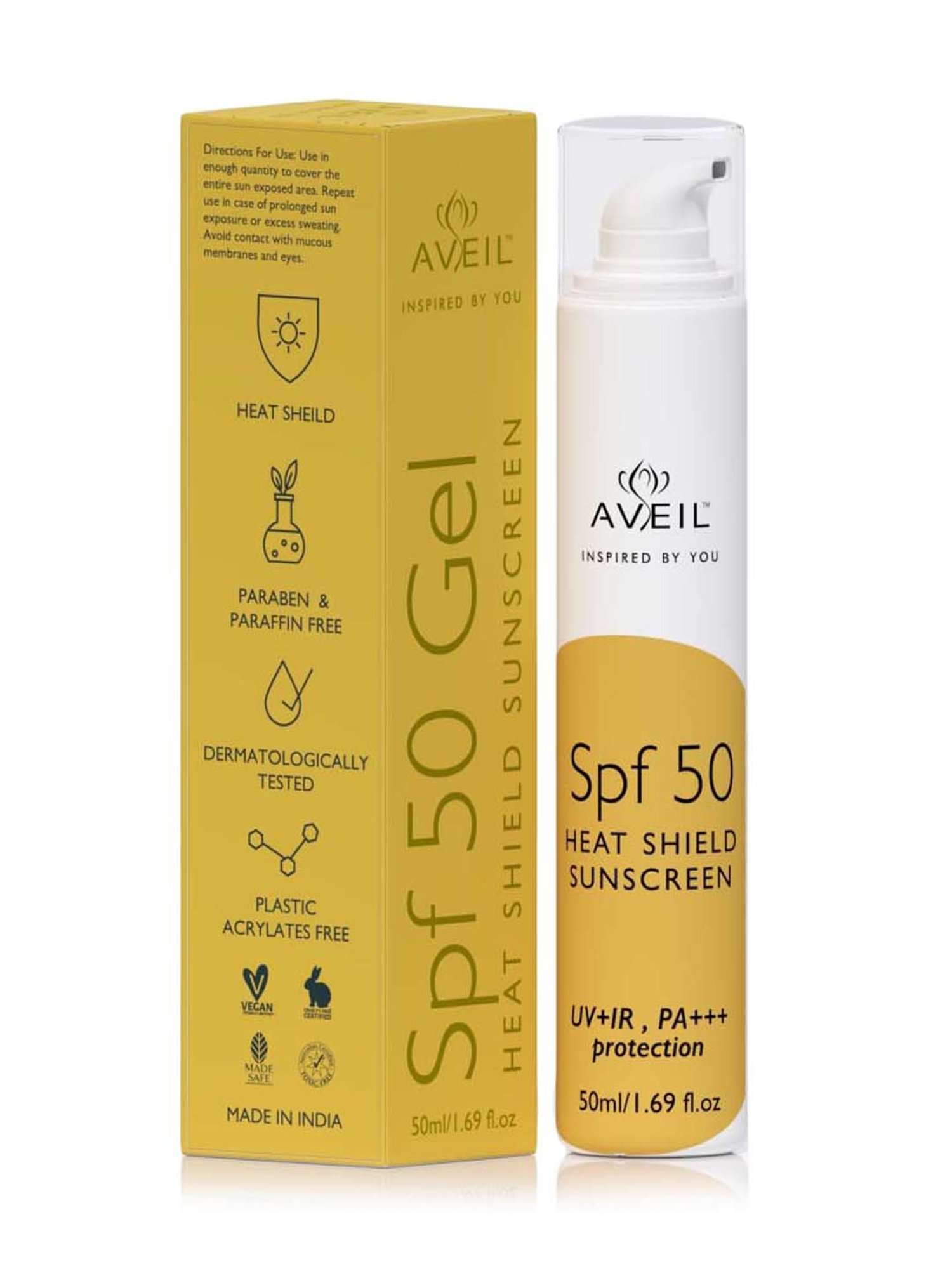 Aveil Heat Shield SPF 50 Gel Sunscreen - 50 ml