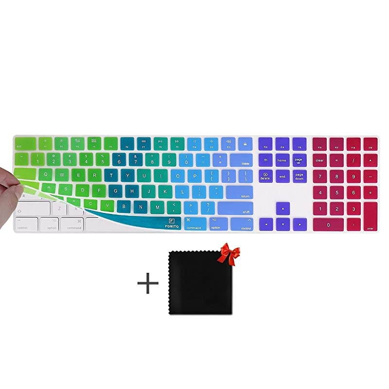 Keyboard Cover Compatible with 2017-2019 Apple Magic Keyboard with Numeric Keypad US Layout Model MQ052LL/A and A1843-Clear