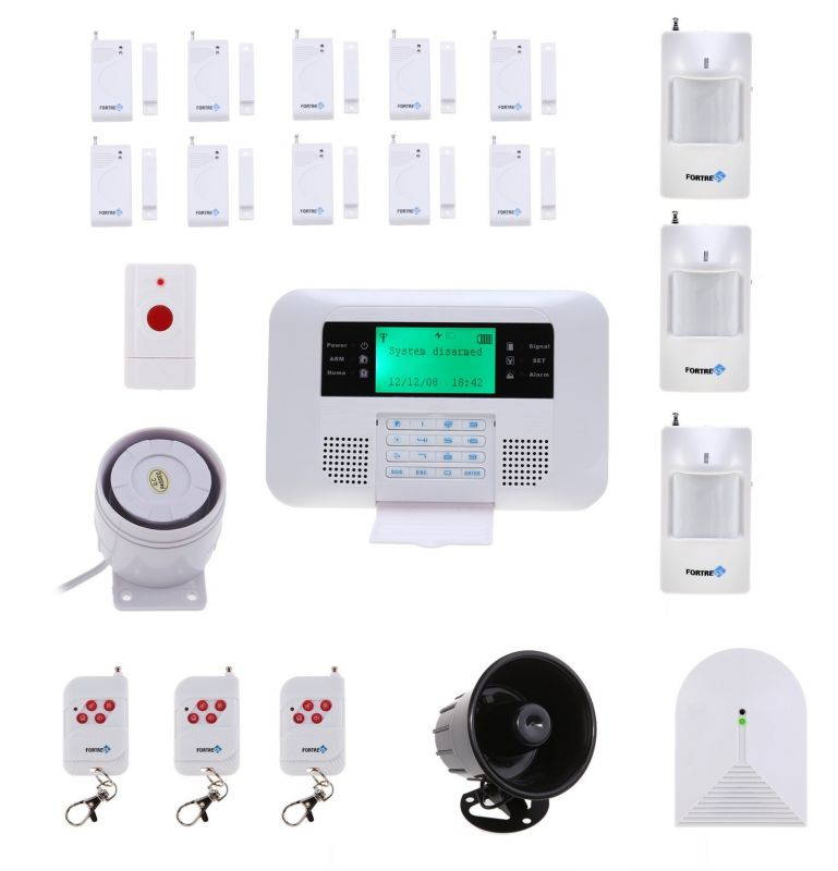 Fortress GSM-E DIY Kit Wireless Cellular GSM Home Security Alarm System With Auto Dial