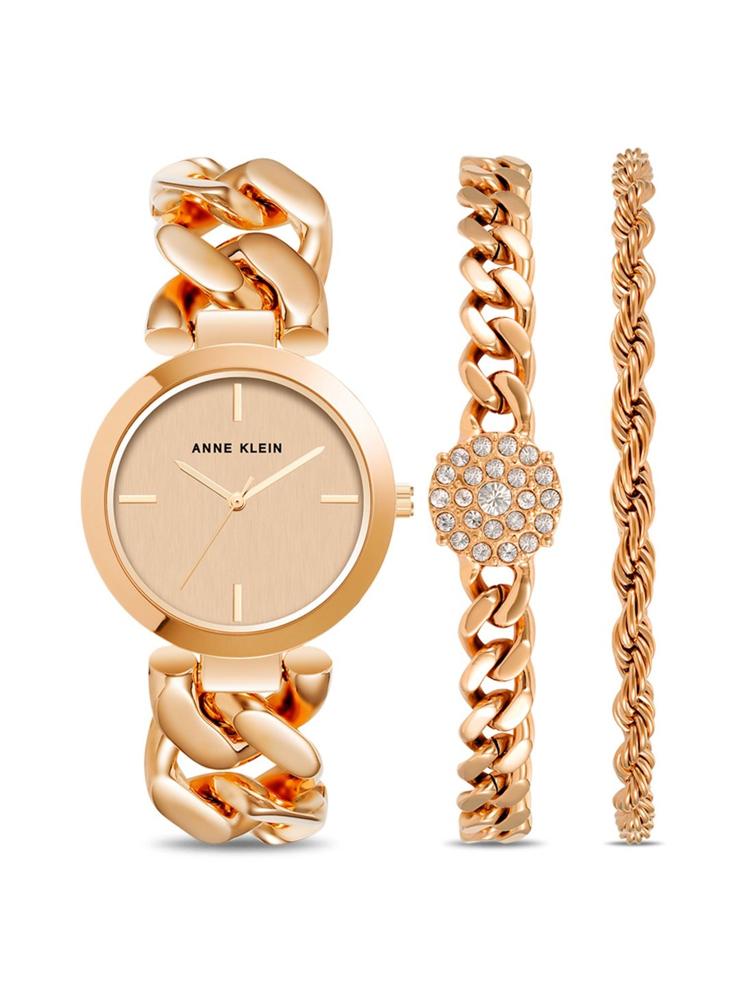 Anne Klein AKB4000RGST Analog Watch for Women with 2 Bracelet