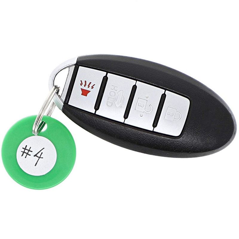 Juvale 96 Pack Round Key Tags with Split Rings and White Sticker Labels, 6 Colors (1.1 in)