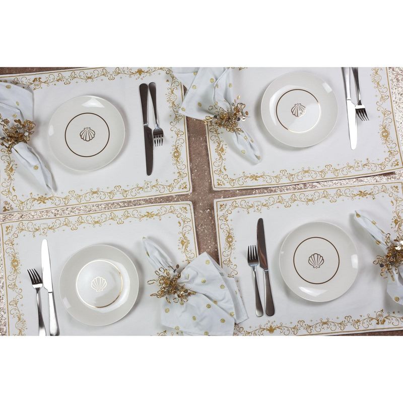 Seven20 Disney The Little Mermaid Scallop Porcelain 7" Salad / Dessert Plate | Set of 4