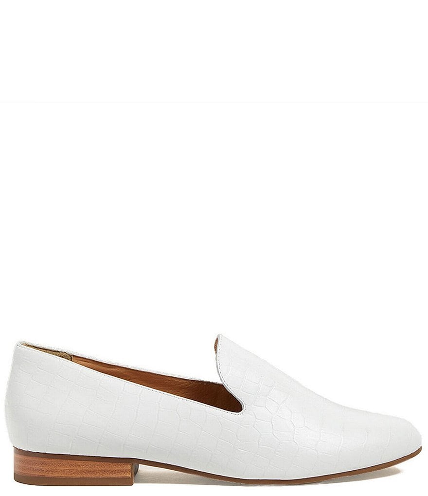 Jack Rogers Audrey Crocodile Stamped Leather Loafers