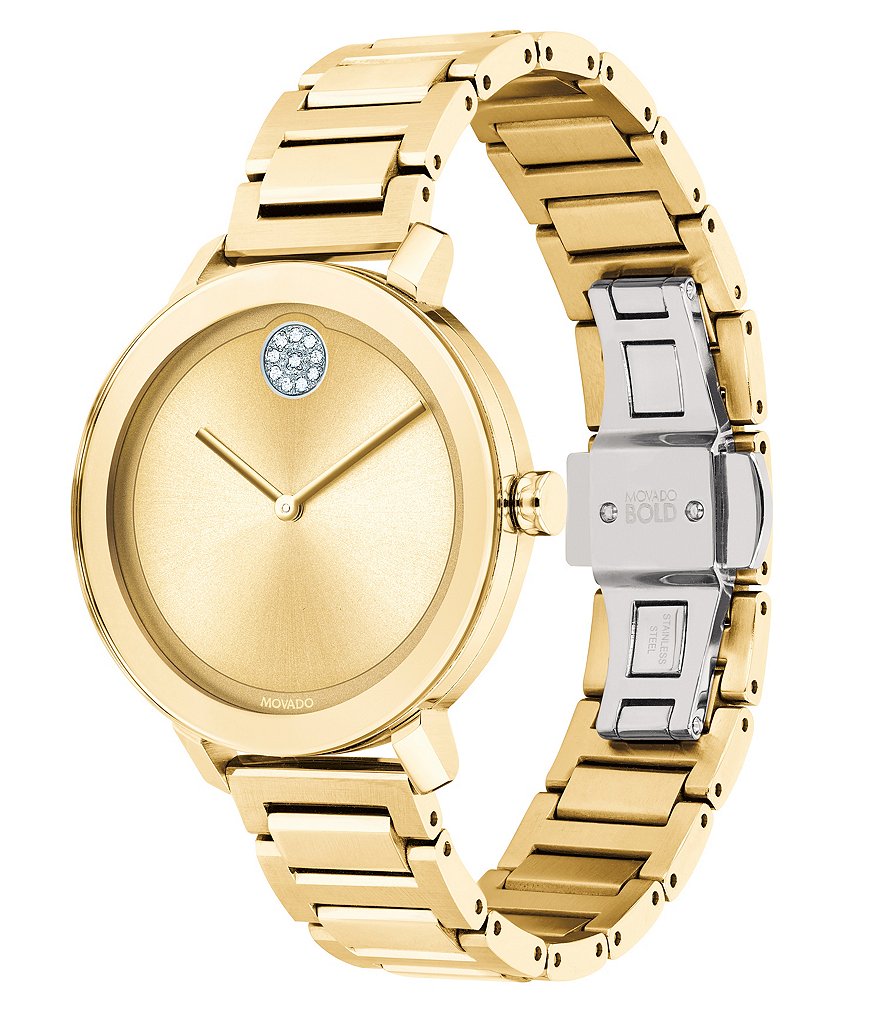 Movado Bold Evolution Swiss Quartz Analog Pale Gold Bracelet Watch