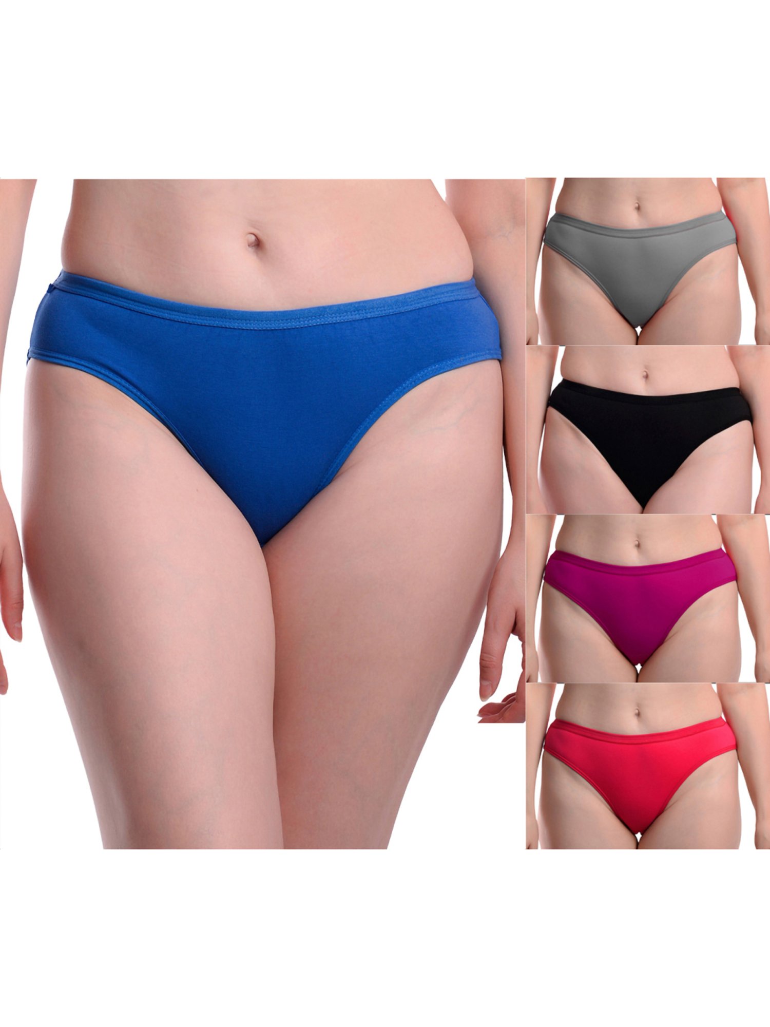 AROUSY Blue & Grey Cotton Panties - Pack Of 5