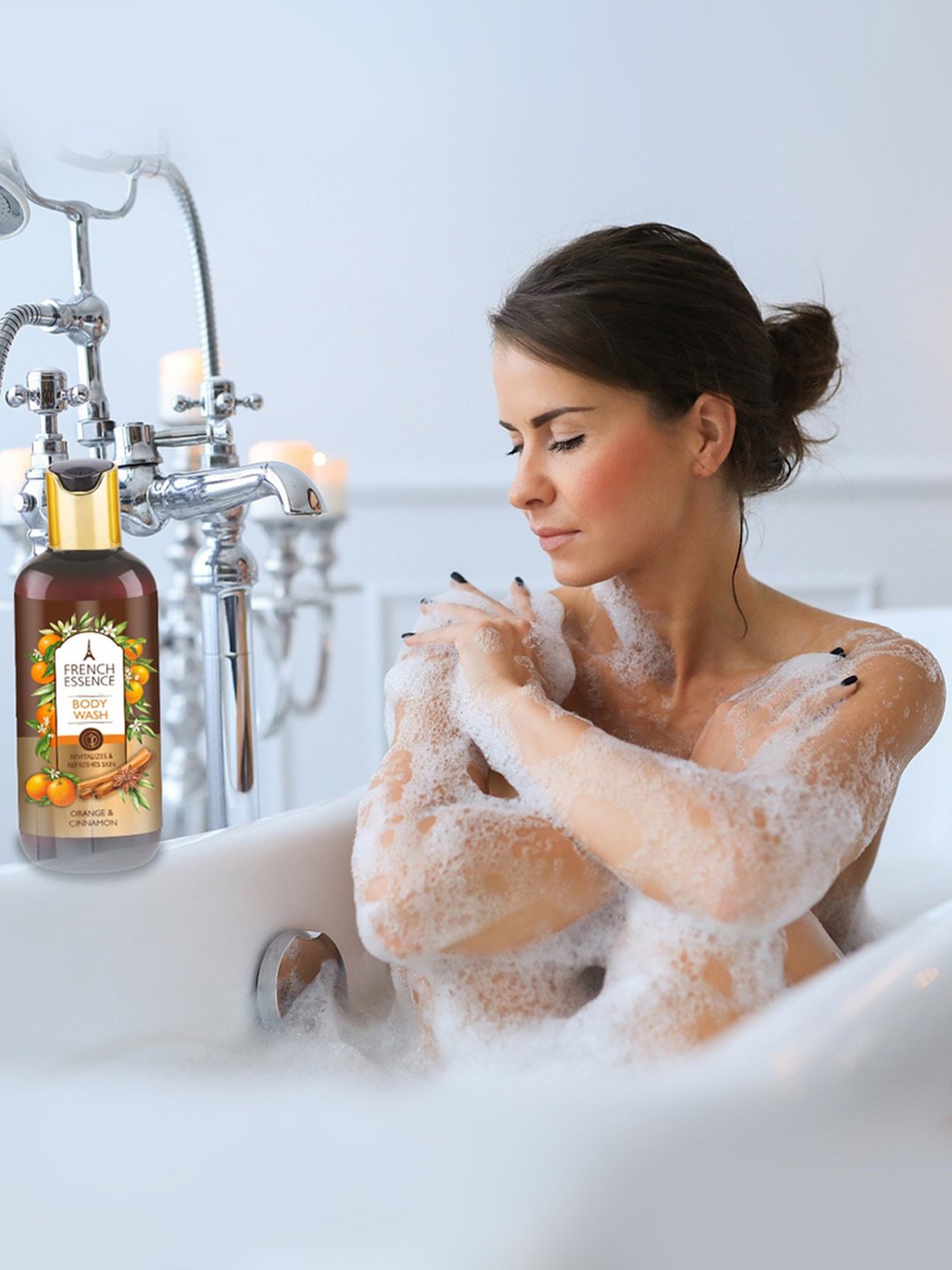 French Essence Orange & Cinnamon and Oud & Green Tea Body Wash - Pack of 2