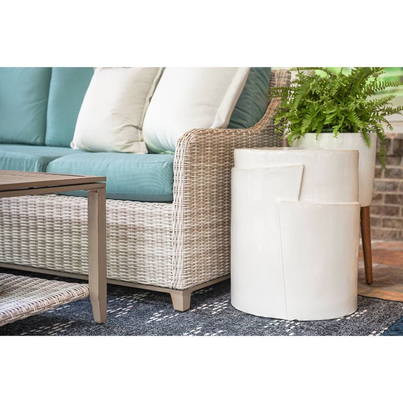 Aluminum Square Patio Side Table - Brown - Crestlive Products