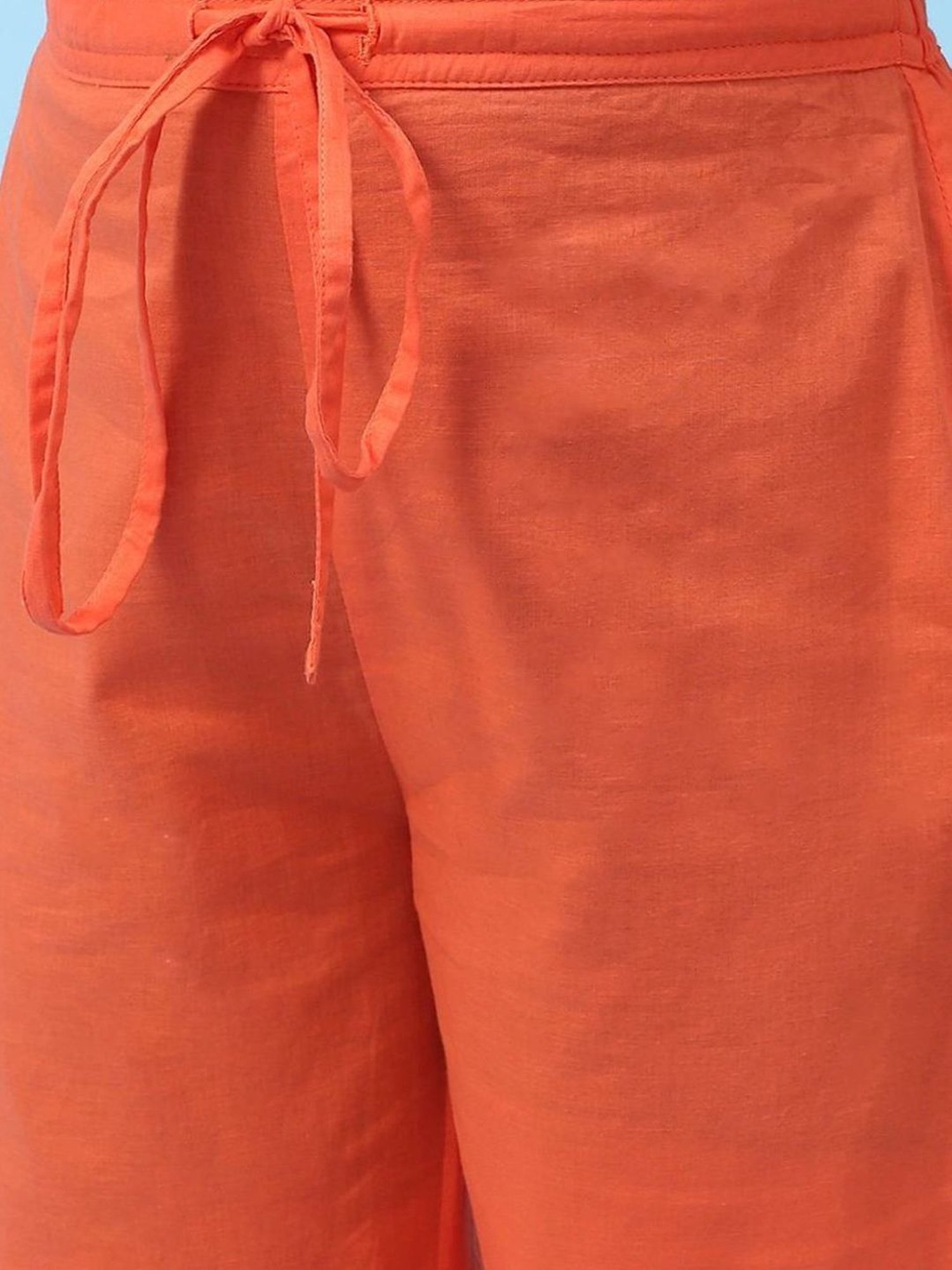 Biba Kids Orange & Sky Blue Floral Print Kurta Set