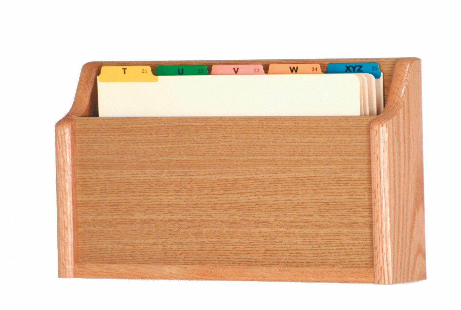 Wooden Mallet Single Square Bottom Legal Size File Holder Light Oak 3x17x11