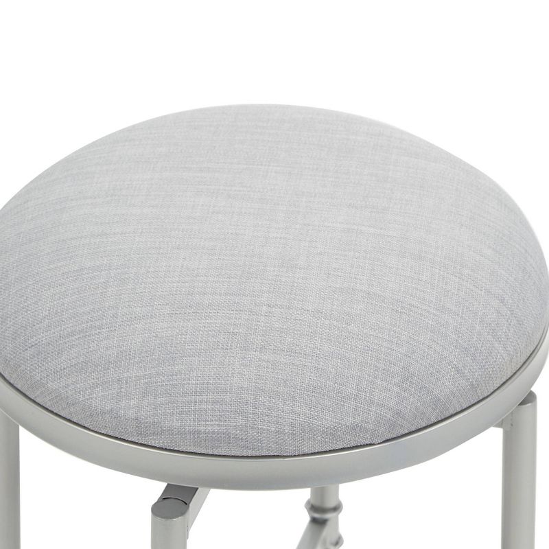 Scott Swivel Vanity Seat with Crossbar Silver - Silverwood