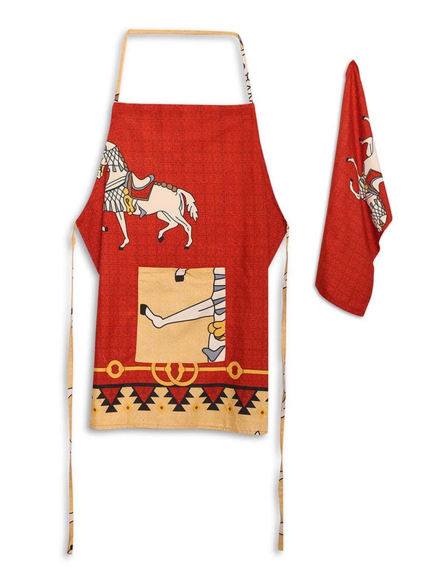 Dhrohar Multicolor Cotton 120 TC Apron - Set of 2