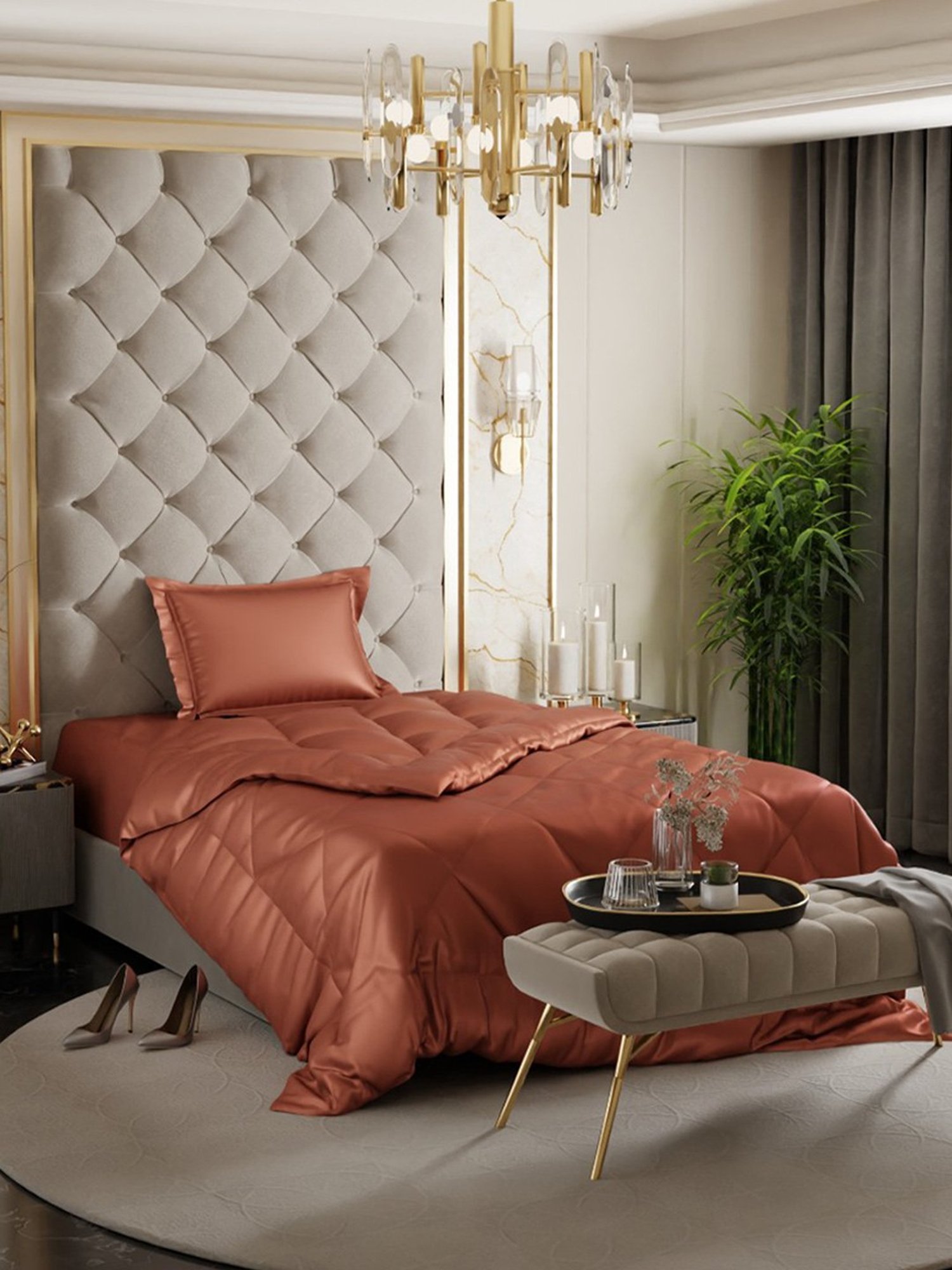 Stoa Paris Date Night Brown Polyester 150 GSM Single Comforter