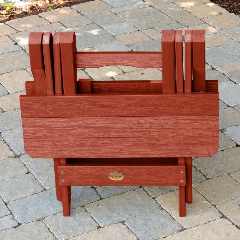 Adirondack Folding Patio Side Table Rustic Red - highwood