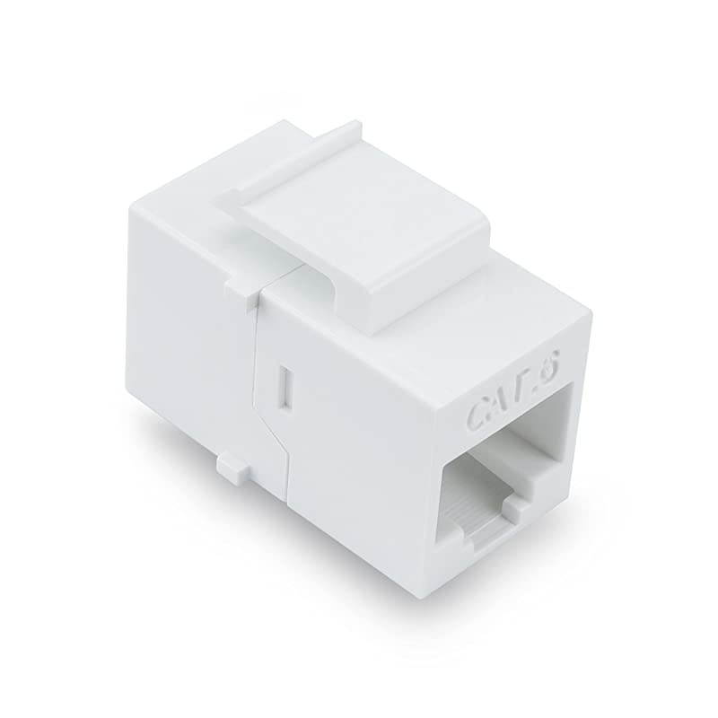 Female to Female Cat6 Keystone RJ45 Couplers 10 Pack White