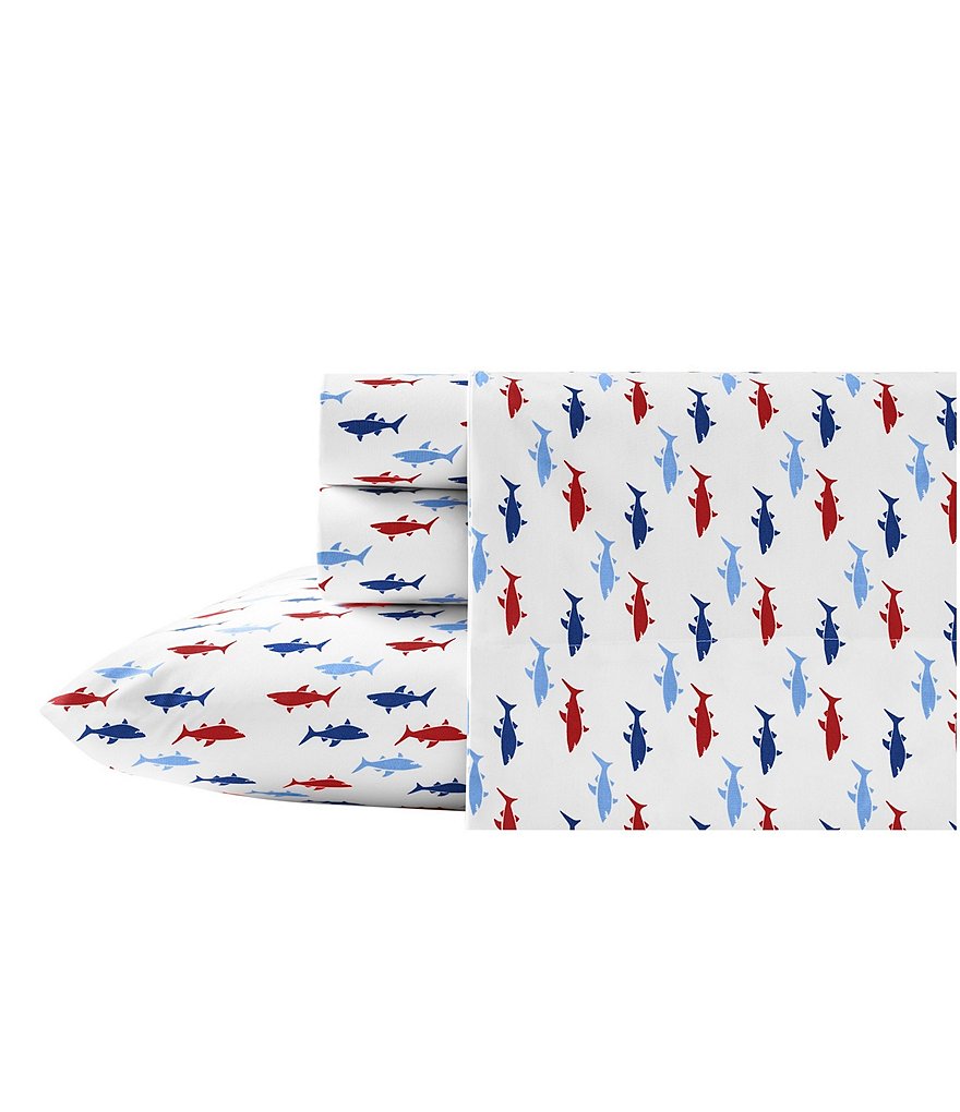 Nautica Costazul Coastal Shark Percale Sheet Set