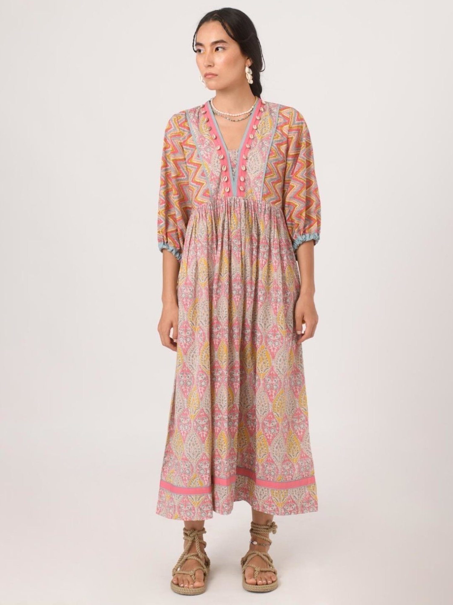 Prakriti Jaipur Paisley Shell Dress in Pink