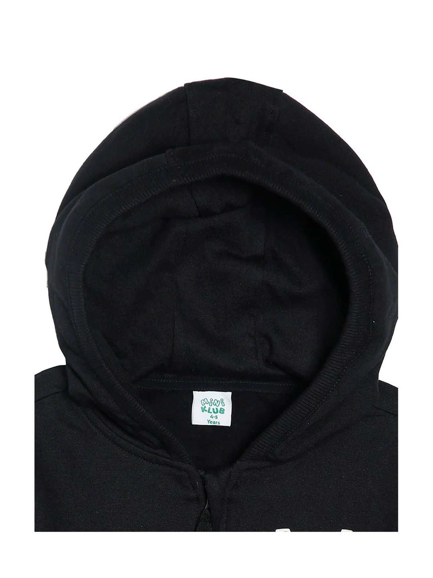 MINIKLUB Kids Black Graphic Print Full Sleeves Jacket