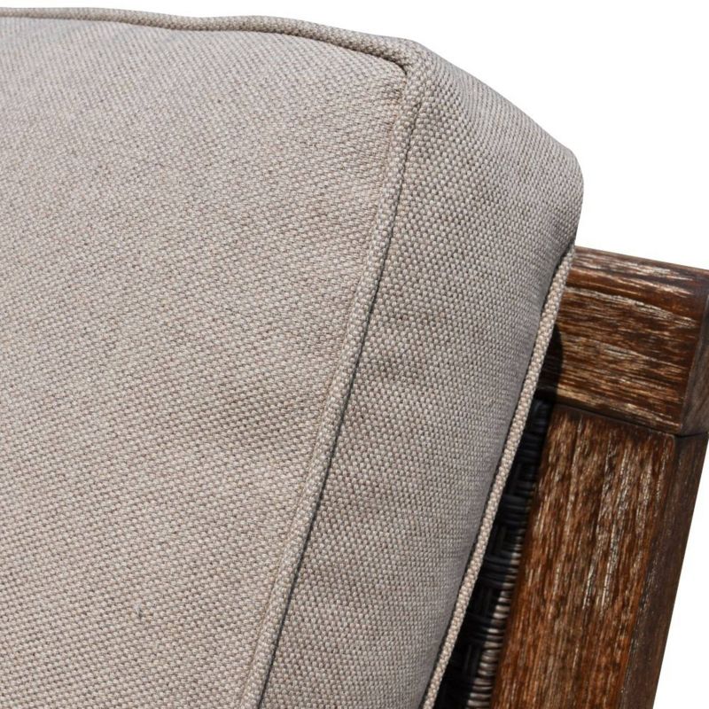 Newbury Premium Grade A Teak Wood Patio Ottoman White - Modway