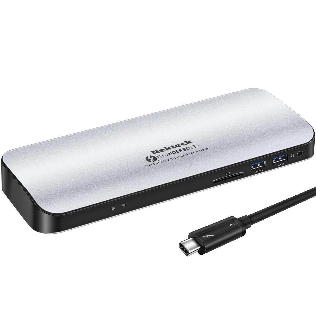 [Thunderbolt Certified] Nekteck Thunderbolt 3 PD Docking Station, Supports 4K HD Display, 60W Power Delivery, 4K HDMI2.0@60Hz, 5 USB 3.0 ports, for MackBook Pro Late 2016/2017 & Specific Windows/macOS