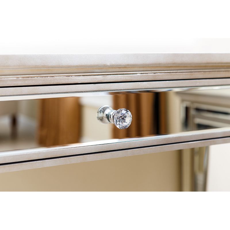 Ofelia Mirrored Desk Silver - Abbyson Living