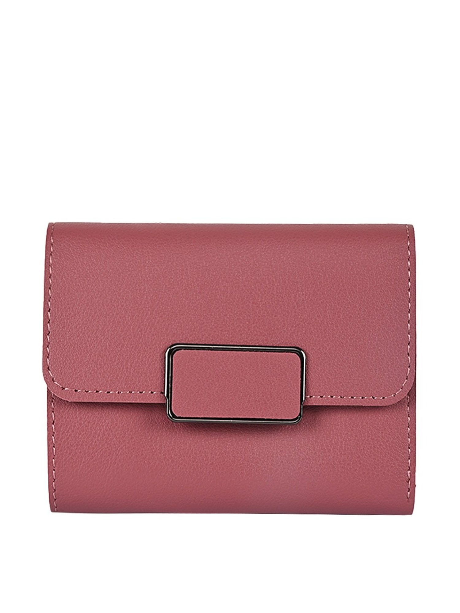 Apsis Pink Solid Tri-Fold Wallet for Women