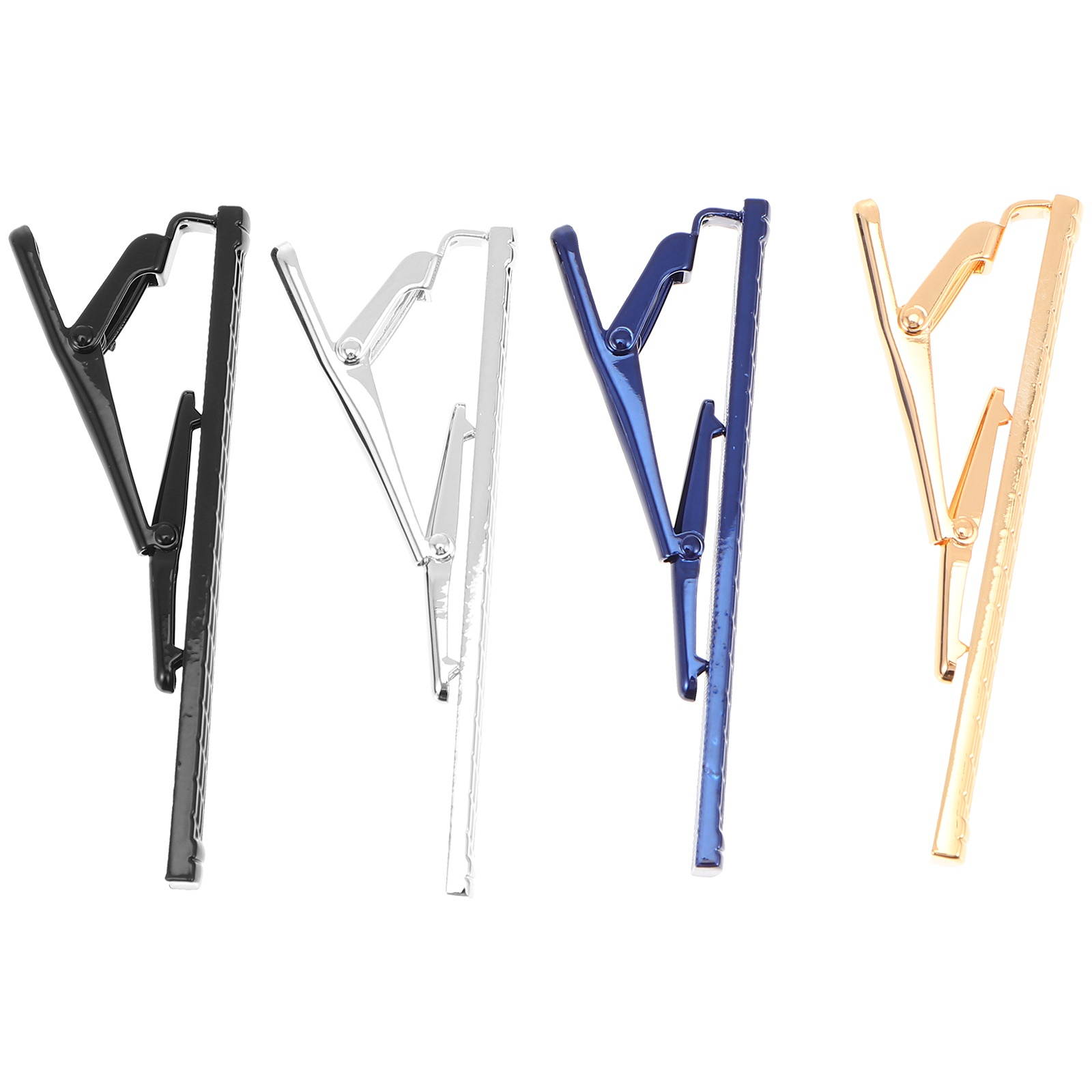 4Pcs Men Tie Bars Necktie Clamps Tie Clips Delicate Necktie Clasps for Men Working Office