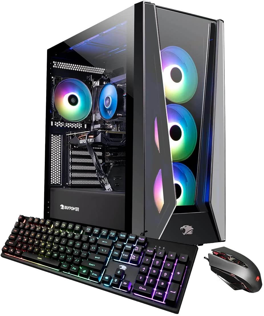 Ibuypower Trace 5 MR - 178i Gaming & Entertainment Desktop PC (Intel i7-11700F 8-Core, 64GB RAM, 256GB m.2 SATA SSD + 2TB HDD (3.5), NVIDIA RTX 2060, Win 10 Home) with Microsoft 365 Personal , Hub