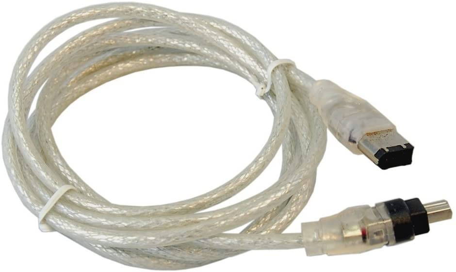 HQRP FireWire Cable/Cord compatible with JVC VC-VDV206U IEEE 1394 4pin to 6pin Replacement plus LCD Screen Protector