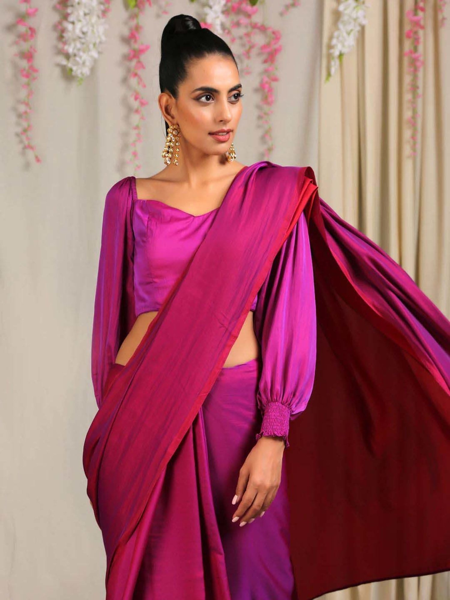 Swtantra Purple Plain Readymade Blouse