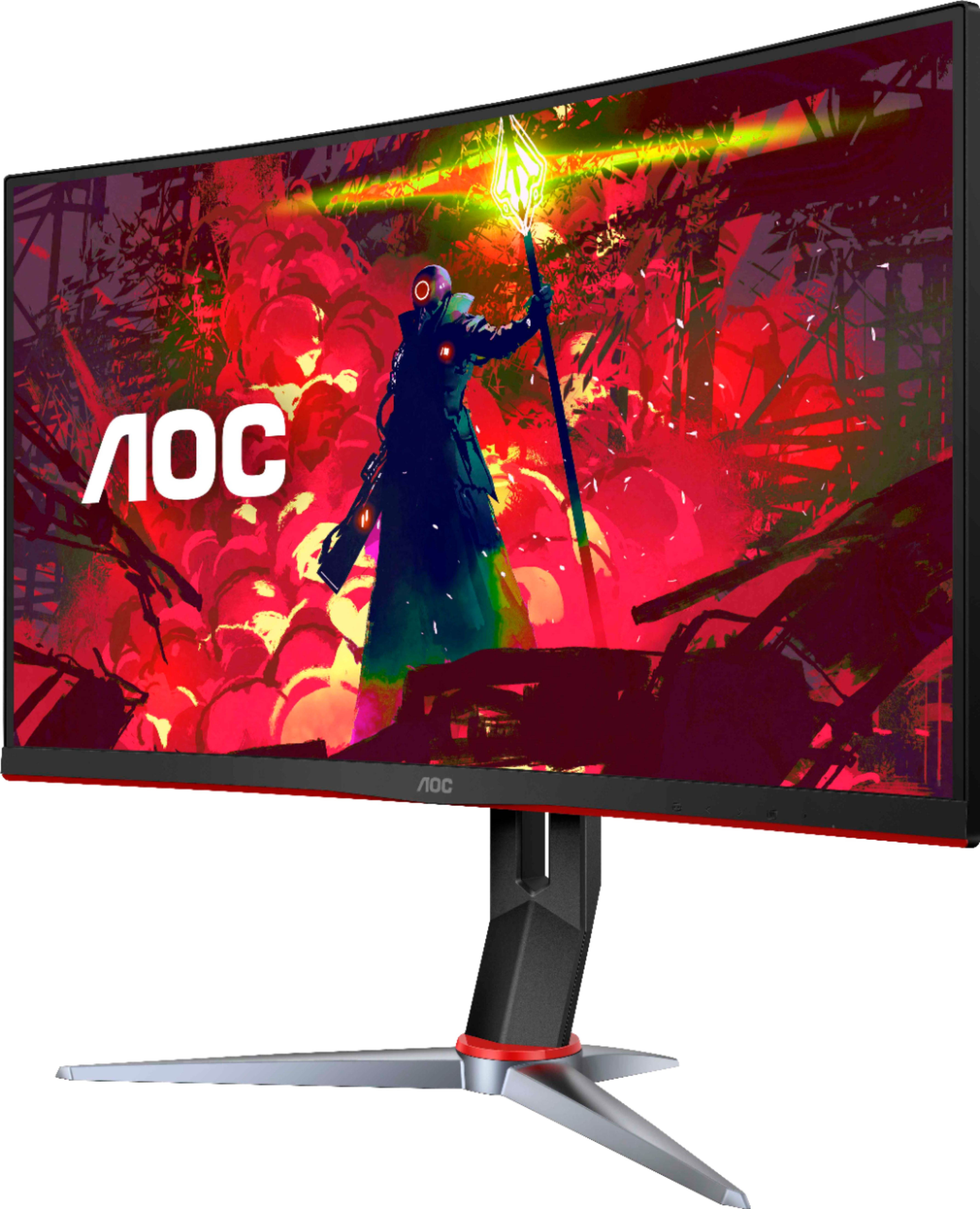 AOC - G2 Series C27G2 27" LED Curved FHD FreeSync Premium Monitor (DisplayPort, HDMI, VGA) - Black/Red