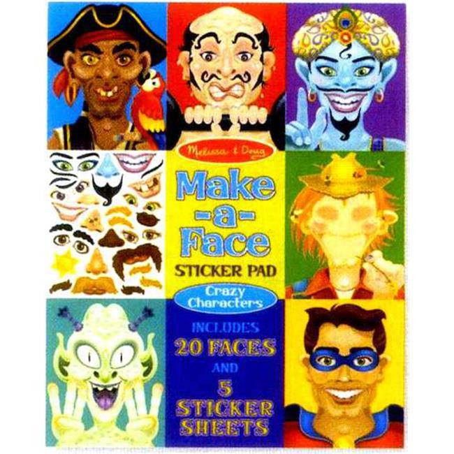 Melissa and Doug 4237 Make-a-Face Crazy Characters Sticker Pad