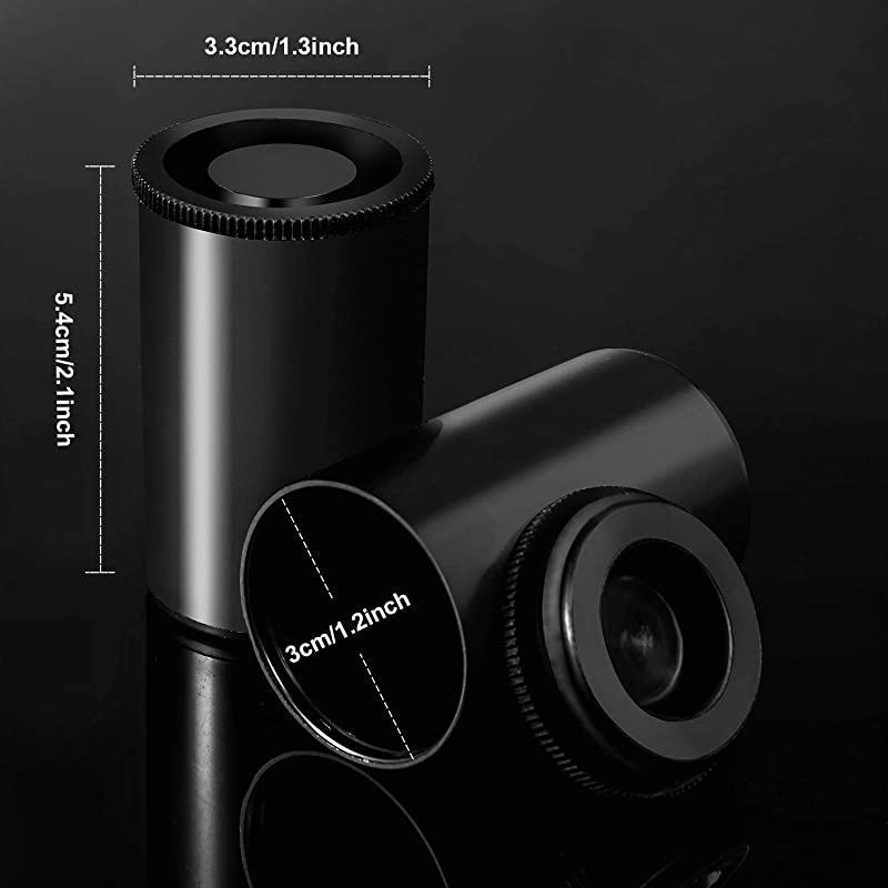 Film Canisters with Caps 35 mm Empty Camera Reel Storage Containers Case Plastic Storage 15 Pack Black