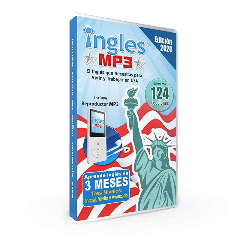 Curso de  Aprende Ingles en 3 Meses CURSO DE Ingles Incluye reproductor mp3 compacto con 124 Lecciones + Libro Guia