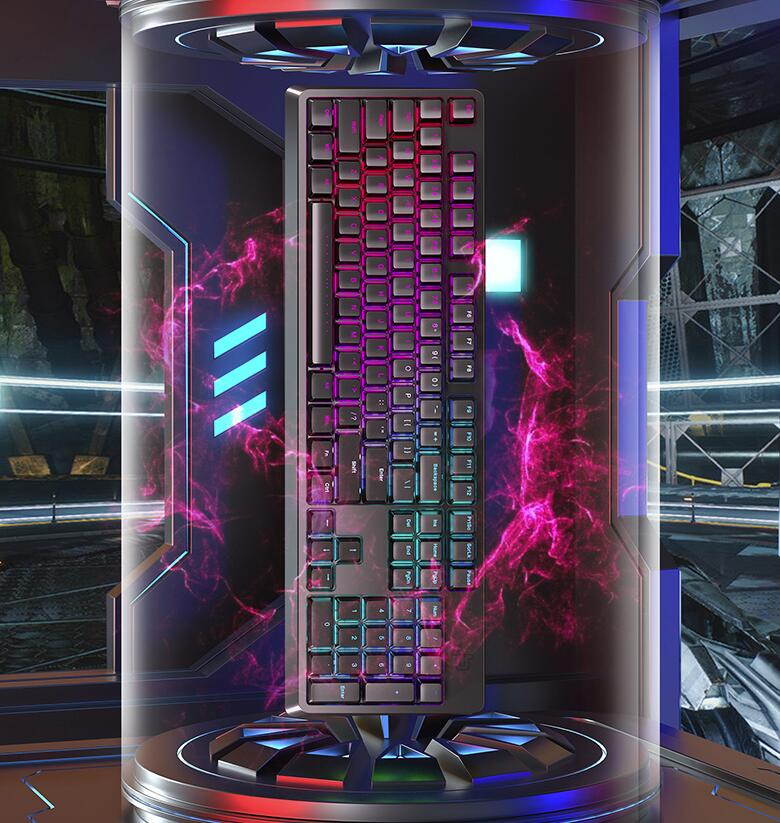 iKBC R410 RGB Backlit N-key Rollover Cherry MX Switch Mechanical Gaming Keyboard, PBT Keycaps