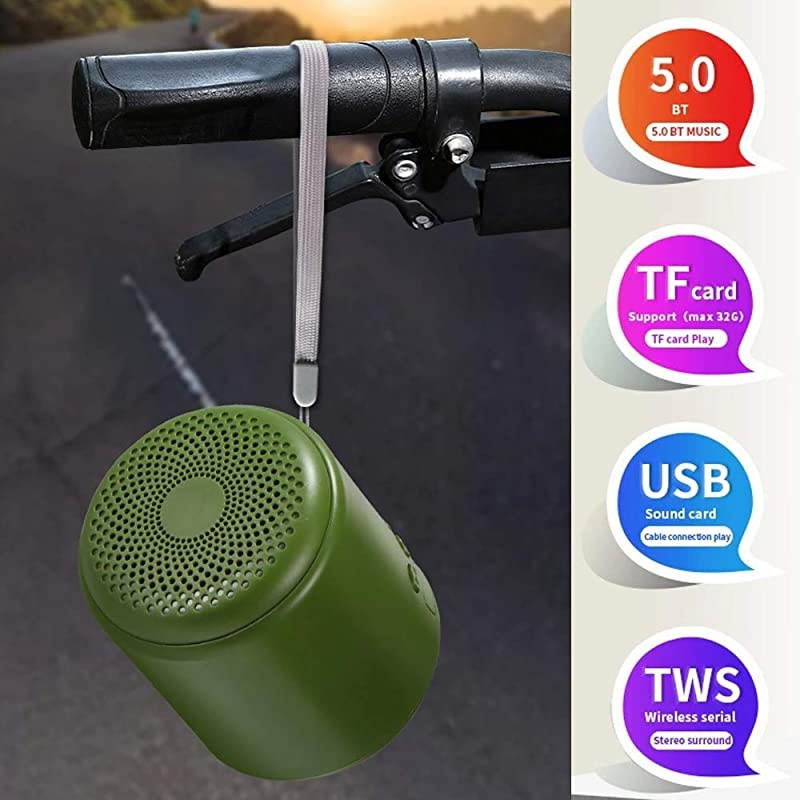 Mini Small Portable Wireless Bluetooth Speaker with TWS Function, Loud Sound, Long Battery Life, Supports Type-C USB Playing and TF Card Playing (Black)