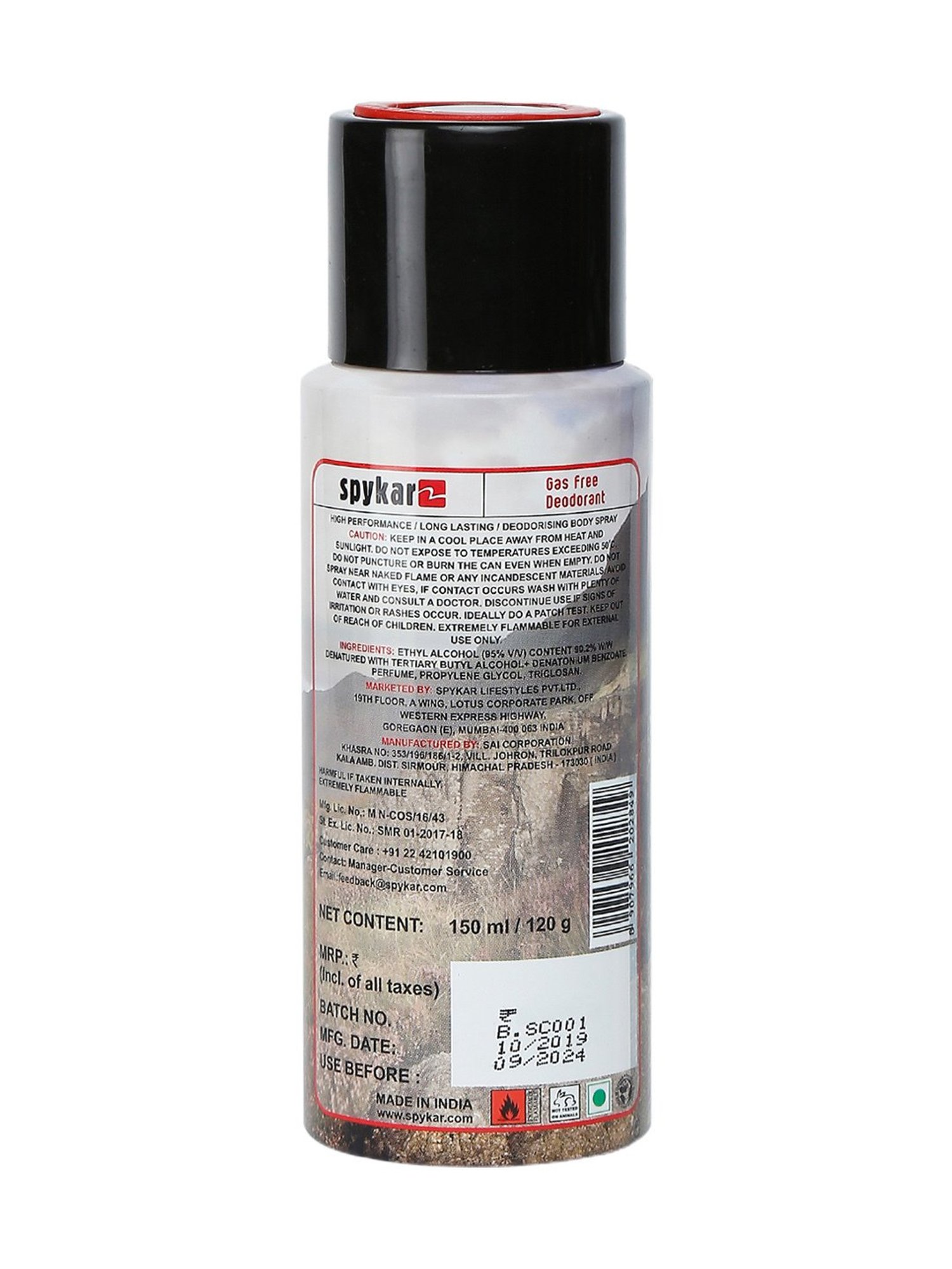 Spykar Adventure Gas Free Deodorant - 150 ml