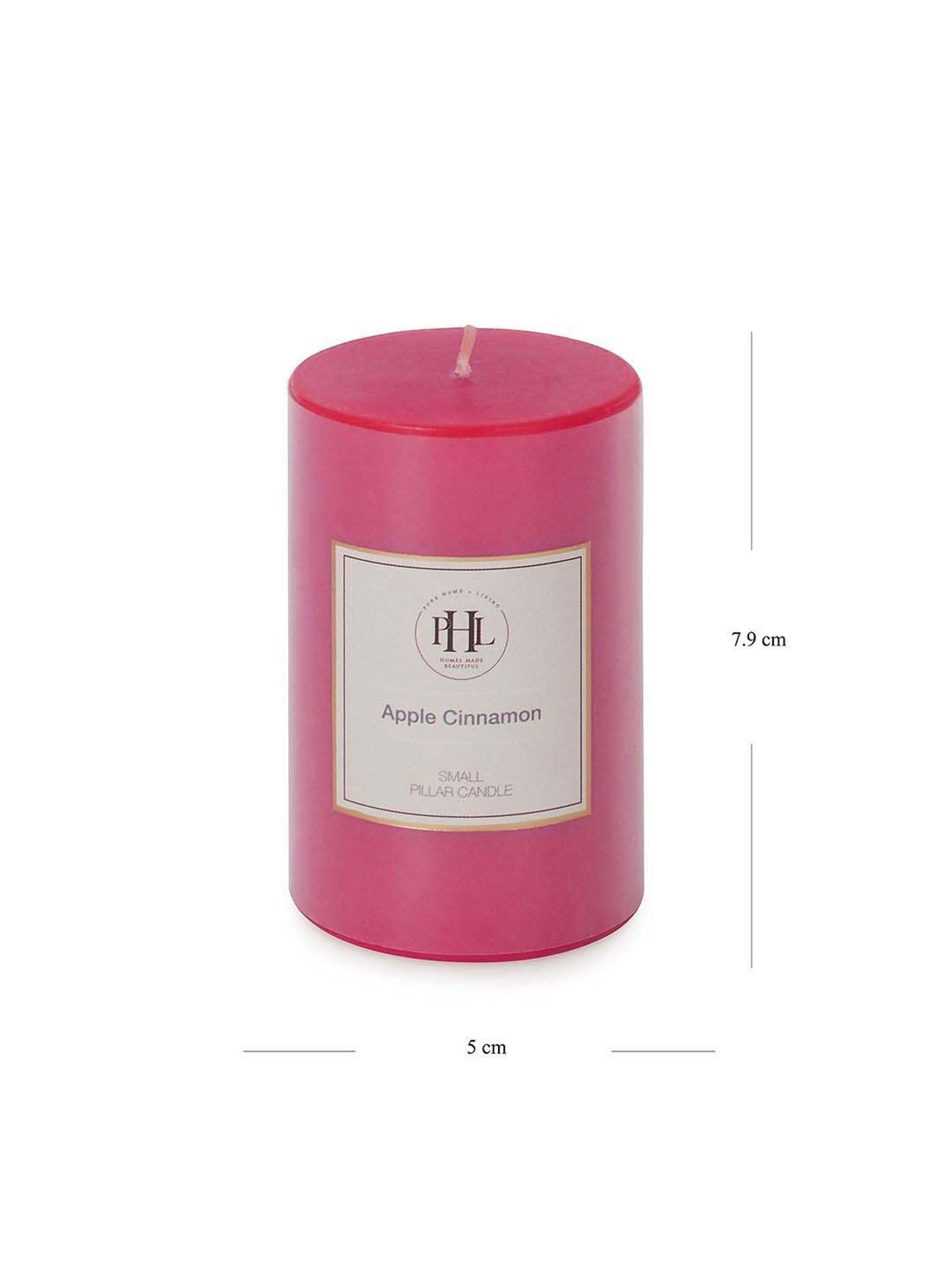 Pure Home and Living Pink Apple Cinnamon Pillar Candle