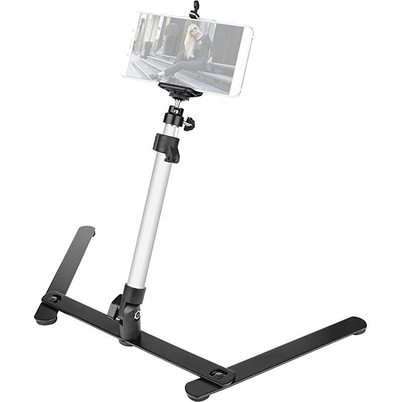 Photo Copy Stand Pico Projector Stand with Phone Clamp Overhead Phone Mount Phone Stand Mini Tripod Adjustable Tabletop Monopod Stand Compatible with SmartPhone