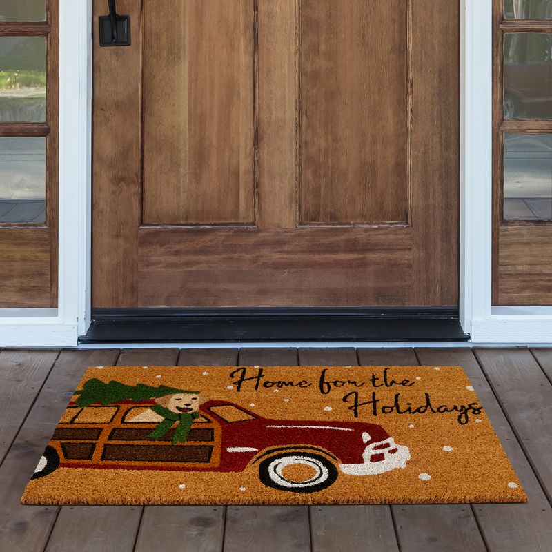 Farmhouse Living Home for the Holidays Coir Doormat - 18" x 30" - Elrene Home Fashions