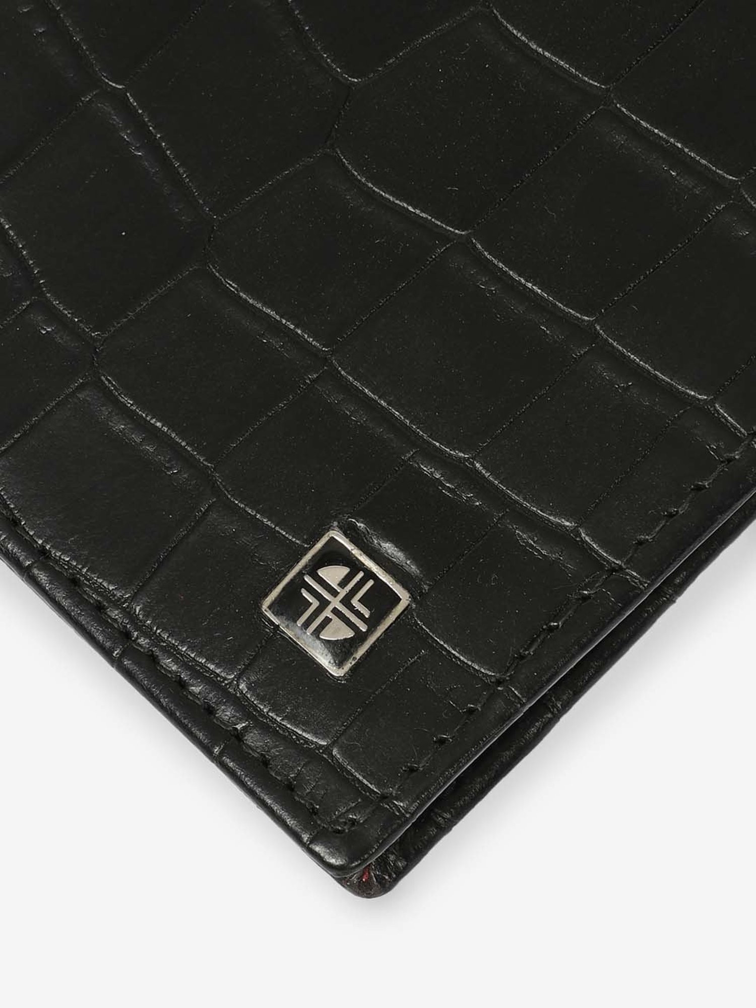 Carlton London Black Casual Leather Money Clip For Men